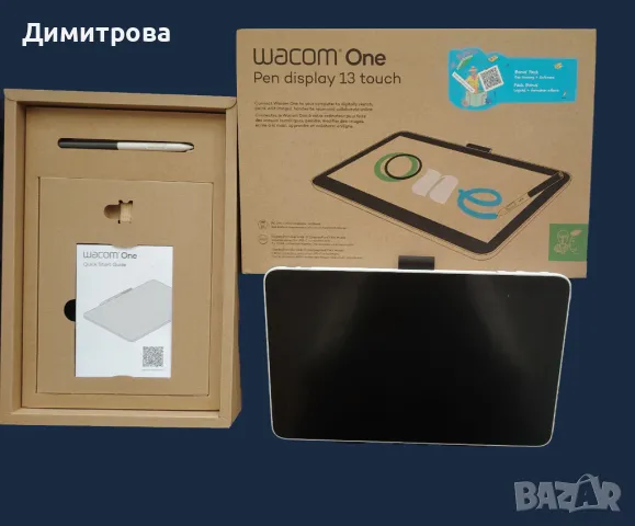 Графичен дисплей таблет Wacom One 13 Touch в Гаранция + Застраховка!, снимка 1 - Таблети - 48503098