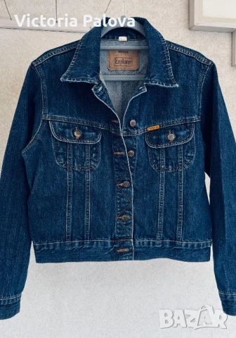 Тъмносиньо късо  дънково яке EXPLORER, снимка 10 - Якета - 50444680