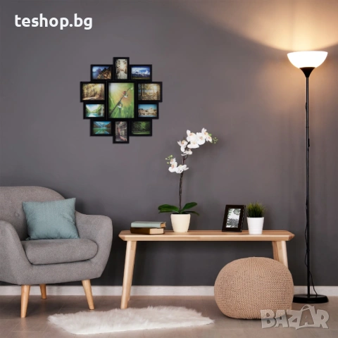 Рамка за снимки Relaxdays черна за 11 снимки