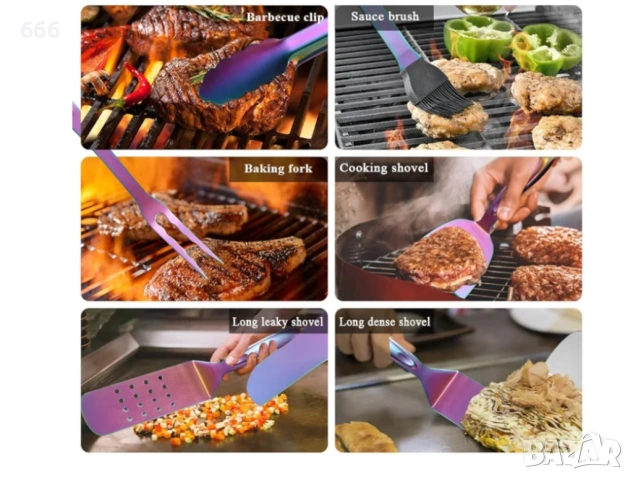 Комплекти инструменти за барбекю 9 части, снимка 6 - Барбекюта - 54128462