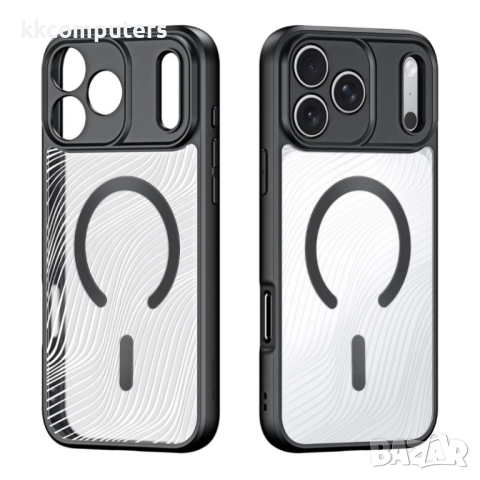 Силиконов твърд кейс Dux Ducis AIMO с Magsafe и Протектор За iPhone 17 Pro (6.3), Черен, снимка 2 - Калъфи, кейсове - 52490405