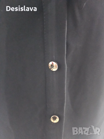 Черна риза, ефект ръкав, снимка 3 - Ризи - 51953829