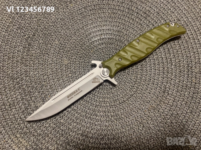 Руски сгъваем нож НОКС Финка-С, дизайн А.Бирюков - ЧЕРЕН, снимка 10 - Ножове - 52447436