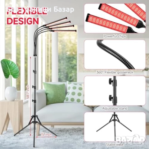 Нова LED терапевтична лампа 3 режима таймер червена светлина 11 нива яркост, снимка 4 - Други - 52078162