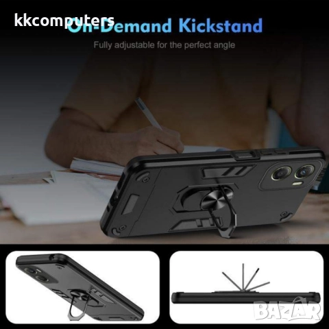 Удароустойчив калъф с метален стенд 360° за Motorola Moto G06 4G / Moto G06 Power 4G- PC + TPU, Вкл., снимка 8 - Калъфи, кейсове - 52723169