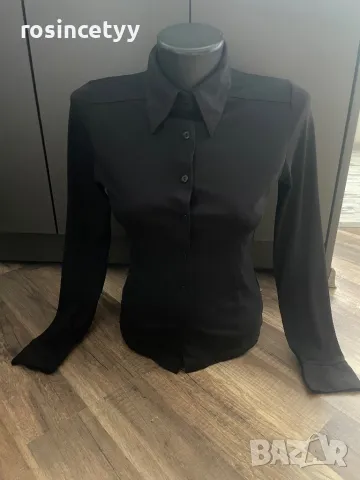 Черна изчистена риза, снимка 4 - Ризи - 50391246