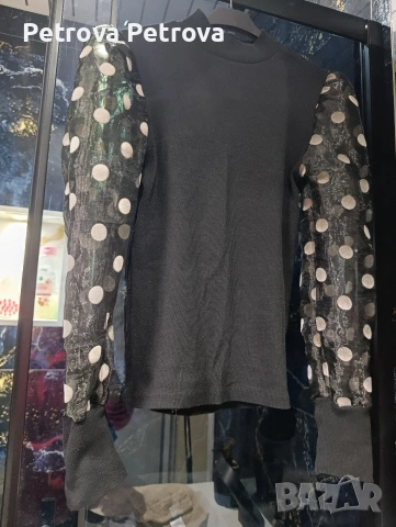 Блуза с прозрачни ръкави , снимка 2 - Блузи с дълъг ръкав и пуловери - 53606396