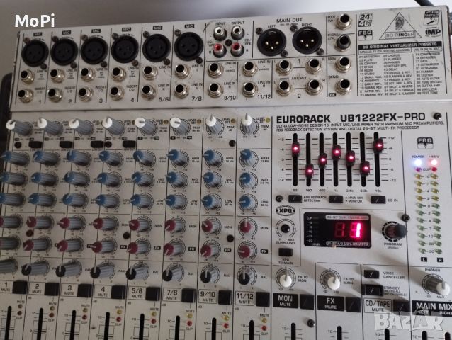 BEHRINGER eurorack UB 1222 FX pro - смесителен пулт с ефект борд, снимка 3 - Ресийвъри, усилватели, смесителни пултове - 45433569