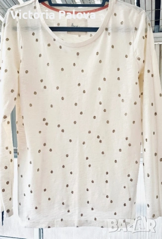 Изящна памучна блуза BODEN със сияйни златни точки , снимка 2 - Блузи с дълъг ръкав и пуловери - 54020292