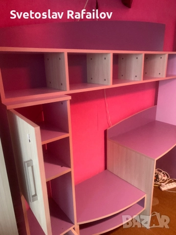 Детска секция с бюро и двукрилен гардероб, снимка 7 - Мебели за детската стая - 52582337