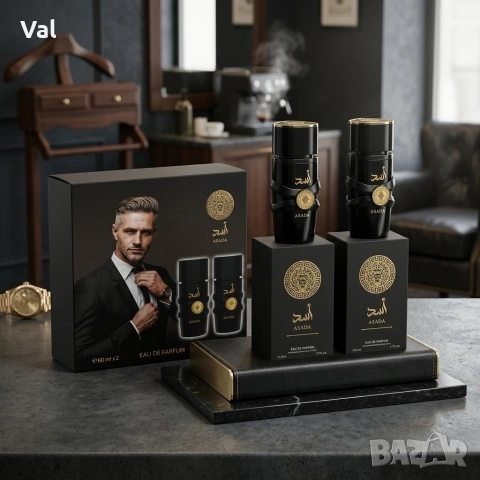 Мъжки комплект парфюми Asada, 2х50мл, EDP – Интензивен кехлибарен аромат за мъже, снимка 4 - Мъжки парфюми - 53968355
