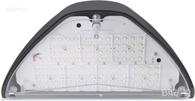 Bright Source Outdoor 28w вградена LED триъгълна метална стенна лампа, фотоклетка, IP65, 3300lm, снимка 2 - Лед осветление - 45746255