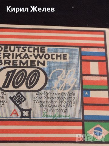 Банкнота НОТГЕЛД 100 пфенинг 1923г. Германия перфектно състояние за КОЛЕКЦИОНЕРИ 45005, снимка 4 - Нумизматика и бонистика - 45582363