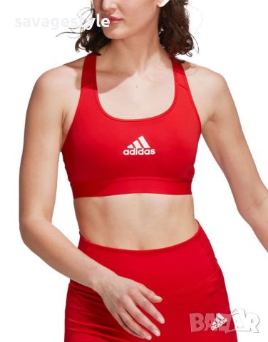 Спортно бюстие ADIDAS Powerreact Training Medium-Support Bra Red, снимка 1 - Потници - 46280445