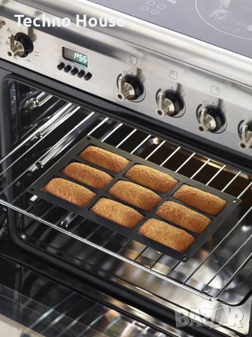 Платинена силиконова форма Lékué Gourmet Financier, черна, 9 