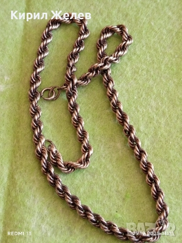 Сребърен ланец плетка тип ВЪЖЕ винтидж стил ювелирна изработка 52490