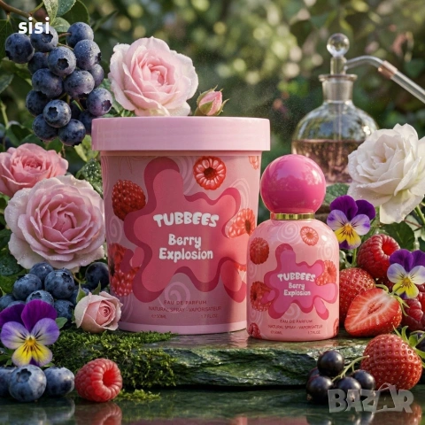 Детски парфюм с плодов аромат с малина, ягода и роза Tubbees Berry Explosion, 50мл, снимка 2 - Унисекс парфюми - 54176877