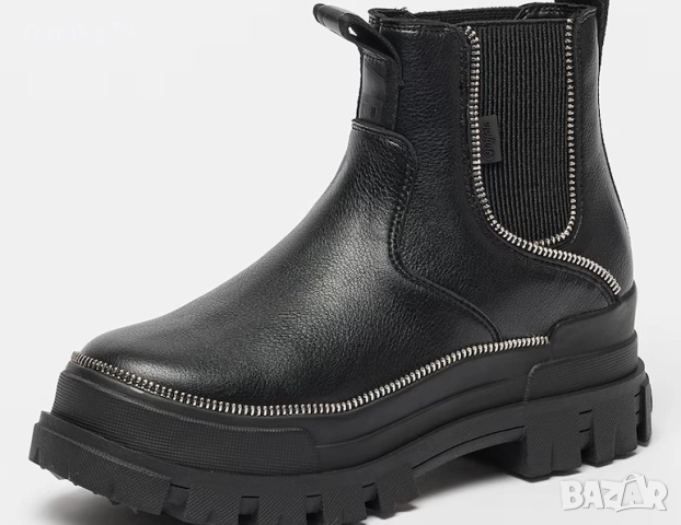 Buffalo - Боти от еко кожа с масивна подметка, снимка 4 - Дамски боти - 52395460