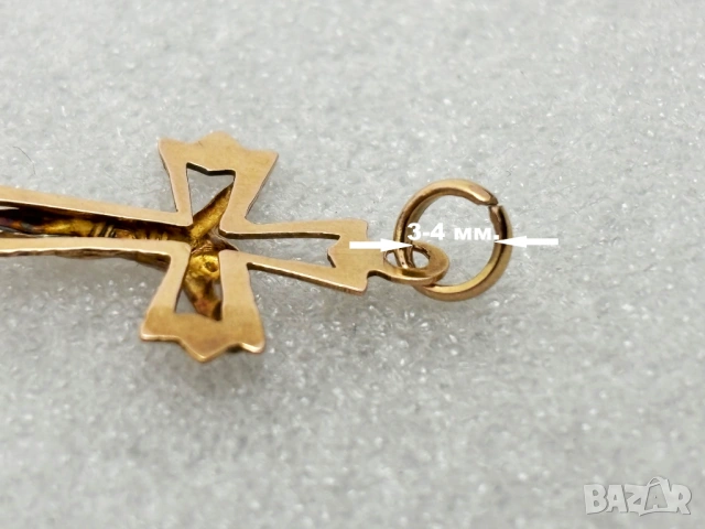 Българско Златно Кръстче-1,04 грама, 14К (проба 585), снимка 8 - Колиета, медальони, синджири - 53508143