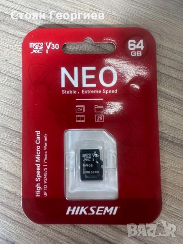 Чисто нова карта памет HIKSEMI NEO 64GB, снимка 1