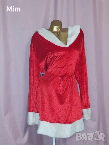 2XL/3XL Червена Коледна рокля за едра дама , снимка 5 - Рокли - 52620822