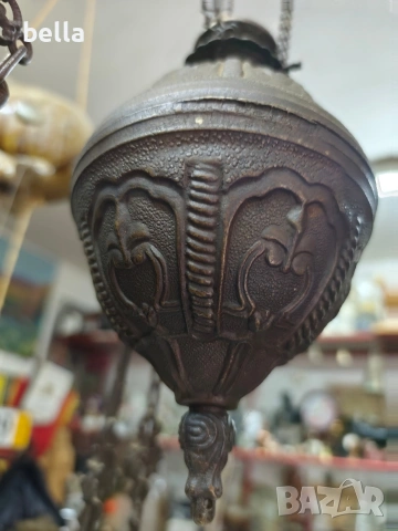 Антикварен висящ полилей (тип Газена лампа), снимка 7 - Антикварни и старинни предмети - 54280500