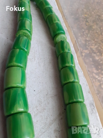 Огромна броеница от каталин 33 зърна + поп зелена с дамари, снимка 4 - Антикварни и старинни предмети - 53410029