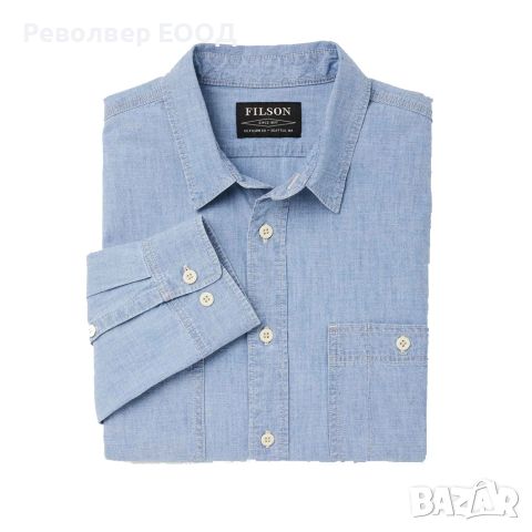 Мъжка риза Filson - Chambray CPO, в цвят Light Indigo Chambray, снимка 3 - Екипировка - 45337635