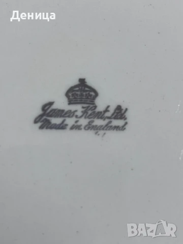 James Kent Англия  Ар деко и ръчна декорация Купа с многоъгълна форма, посребрен обков , снимка 3 - Декорация за дома - 51361508