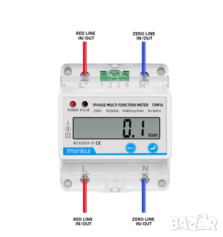 Taxnele Еднофазен цифров електромер, снимка 2 - Друга електроника - 52695921