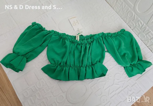 Дамска зелена блуза , снимка 5 - Блузи с дълъг ръкав и пуловери - 47560505