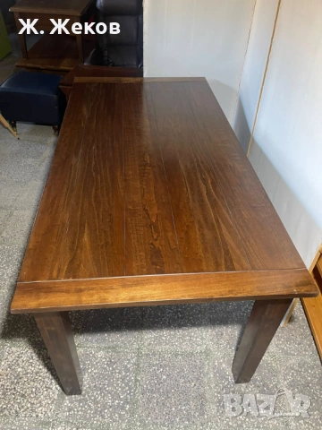 Масивна дървена трапезна маса - здрава и стилна, снимка 6 - Маси - 53816530