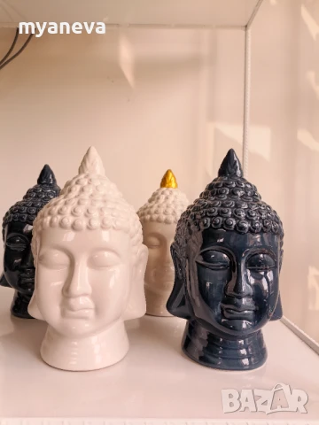 Порцеланова глава на Буда в поза релакс и медитация. , снимка 11 - Статуетки - 50525673