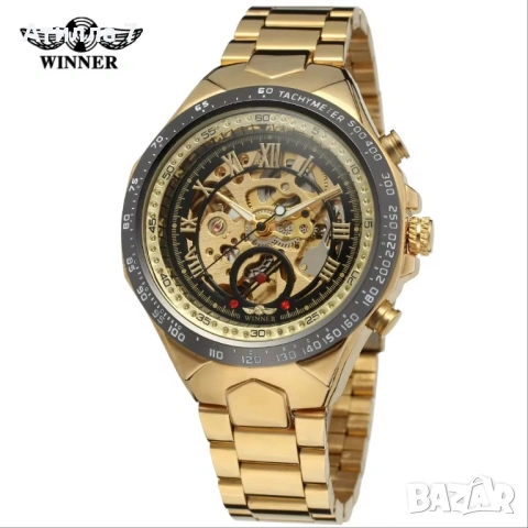 Winner - луксозен мъжки мъжки автоматичен часовник с видим механизъм