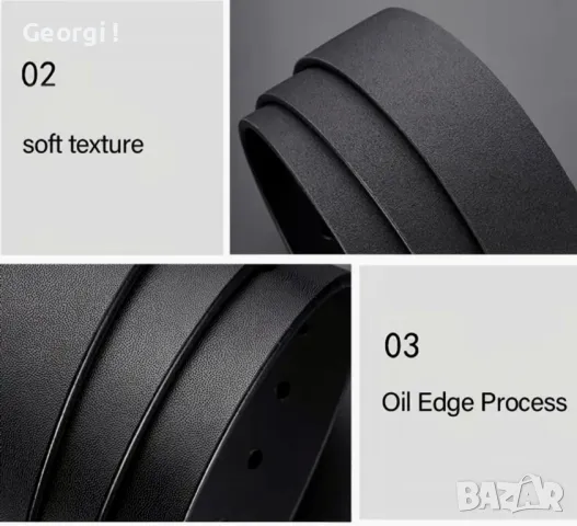 Официални Мъжки колани с 3ри модела автоматична катарама / Черна естествена кожа!!, снимка 14 - Колани - 49756764