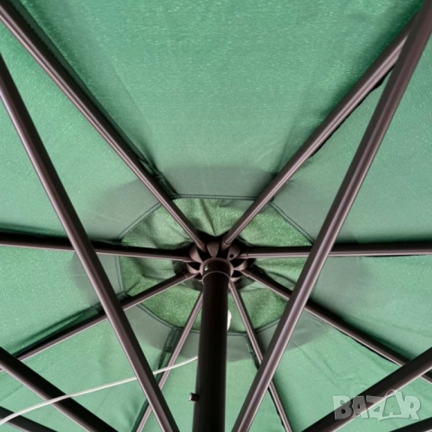 ЧАДЪР С МАНИВЕЛА 1.8М ЗЕЛЕН, снимка 2 - Градински мебели, декорация  - 51688331