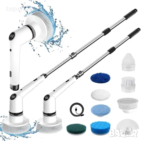 ЧИСТО НОВ MGLSDeet 9 в 1. БЕЗЖИЧЕН, преносим, мощен скрубер с 9 сменяеми глави, снимка 8 - Мопове, кофи, четки и метли - 50555754