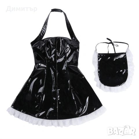Лачена рокля "камериерка" french maid, снимка 6 - Рокли - 54246664