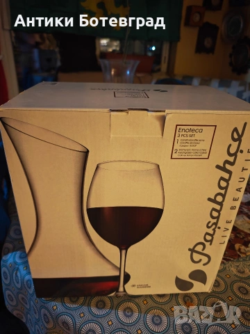 ENOTEKA СЕТ ГАРАФА И 2БР ЧАШИ ЗА ВИНО , снимка 3 - Чаши - 54033422