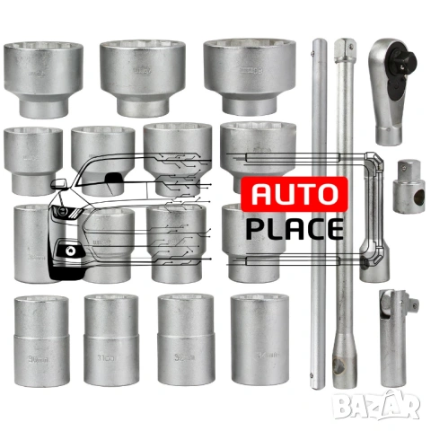 Гедоре 1″ 12-стенно 30 – 80 мм 21 части Mar-Pol, снимка 9 - Други инструменти - 53906487