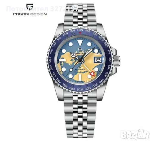 PAGANI DESIGN автоматичен часовник с Японски механизъм SEIKO NH34 GMT,стъкло сапфир,водоустойчив, снимка 5 - Мъжки - 45695170