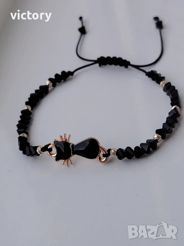 🐱 Гривна с коте – Black Cat Bracelet 🐱, снимка 4 - Гривни - 54219416