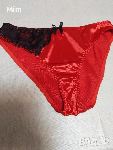 XL Червена сатенена бикина , снимка 6 - Бельо - 53613731