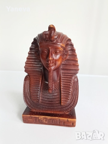 Тутанкамон , статуетка - глава на египетския фараон . , снимка 4 - Статуетки - 52655125