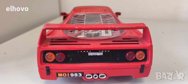 Метална количка Ferrari F40 1987 Burago 1:18, снимка 12 - Колекции - 46670402