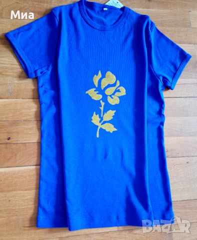 Дамска тениска в син цвят., снимка 1 - Тениски - 45783158