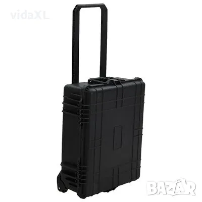 vidaXL Калъф с колела за полет, черен, 63x50x23 см, PP（SKU:51800）, снимка 3 - Други стоки за дома - 48546686