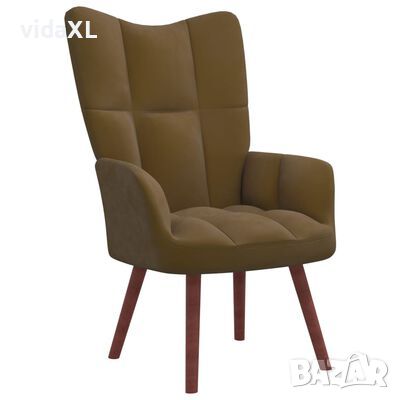vidaXL Релакс стол, кафяв, кадифе（SKU:328059