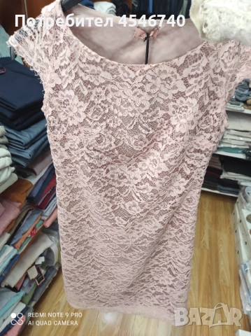 Дантелена рокля пудра, снимка 3 - Рокли - 51923703
