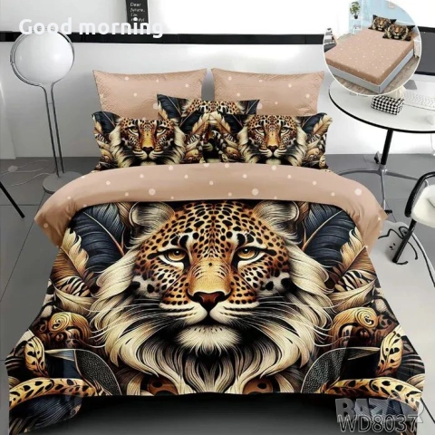 Флорален комплект с ластик, 100% памук 1 бр. х плик за завивка 200 x 230 cm 1 бр. х долен чаршаф , снимка 17 - Спално бельо - 54090365